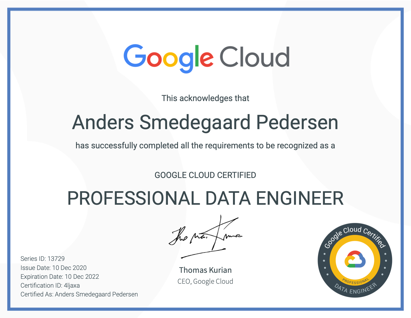 Google Cloud - Professional Data Engineer